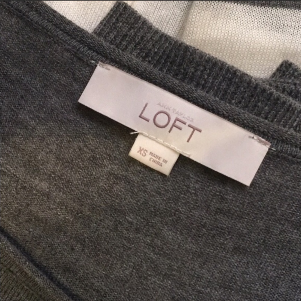 LOFT Striped Rhinestone Bow Sweater - Picture 3 of 4